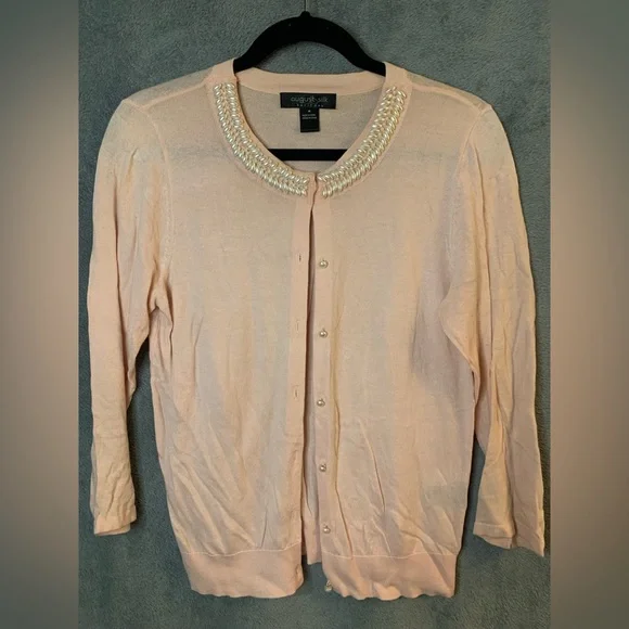 August Silk Heritage women’s size medium sweater, button down - Picture 3 of 3